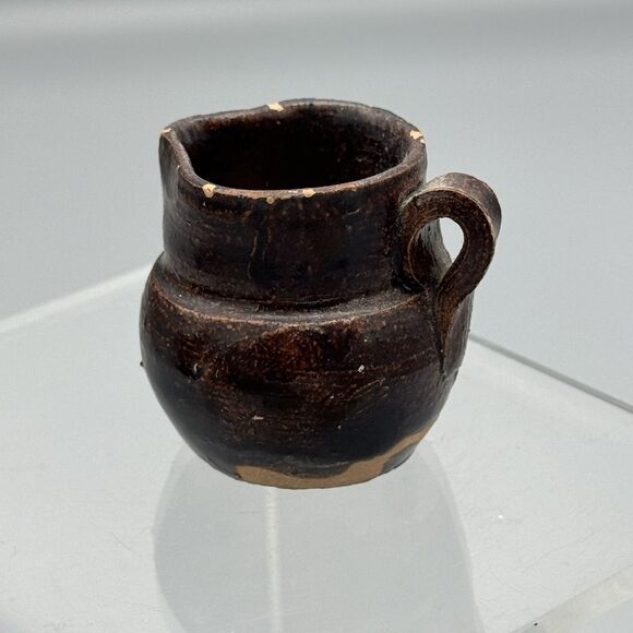 Vintage Clay Mini Creamer Matchstick Toothpick Holder Folk Art Primitive Kitschy - Picture 5 of 8